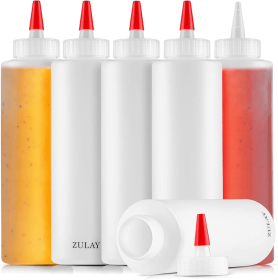 Plastic Condiment Squeeze Bottle with Caps