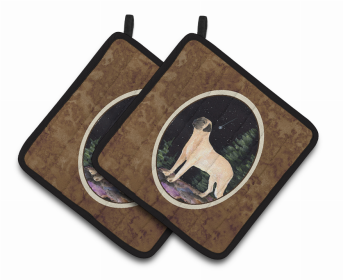 Starry Night Anatolian Shepherd Pair of Pot Holders