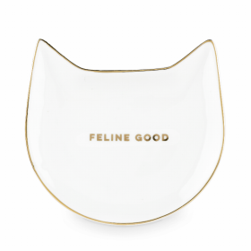 Feline Good: White Cat Tea Tray