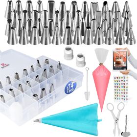 74-piece Set Pastry Tube Pattern Decorating Tool