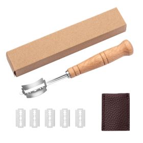 Wooden Handle Arc Bread Cutter Creative Style Stainless Steel Repair Knife