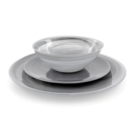 NUAGE Glass Dinnerware Set (Color: Graphite)