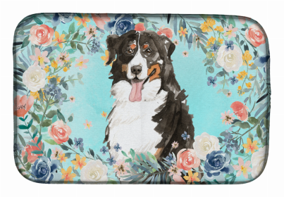 Dog Spreed art Dish Drying Mat (Color: Bernese Mountain Dog, size: 14 x 21)