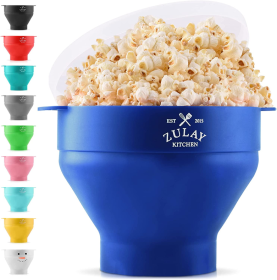 Collapsible Silicone Popcorn Maker (Color: Blue)