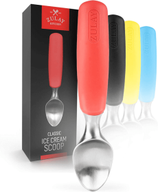 Ice Cream Scoop With Rubber Grip (Color: RD)