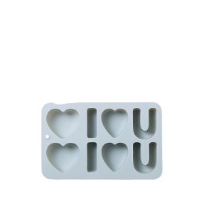 Valentine's Day Love Letter Love Heart-shaped Silicone Mold (Color: Blue)