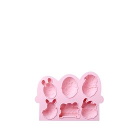 Easter Bunny Egg Silicone Baking Mold (Color: Pink)