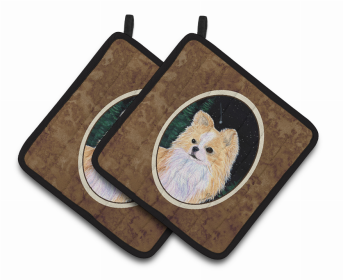 Starry Night Chihuahua Pair of Pot Holders (size: 7.5 x 7.5)