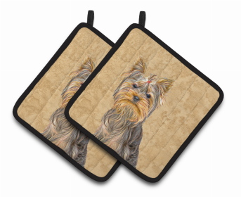 Dog Pair of Pot Holders (Color: Schnauzer, size: 7.5 x 7.5)