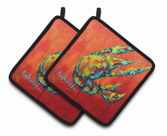 CrawfishPair of Pot Holders (Color: Crawfish Spicy Craw, size: 7.5 x 7.5)