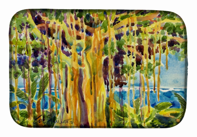 Random art/painting Themed Dish Drying Mat (Color: Tree - Banyan Tree, size: 14 x 21)