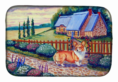 Dog on Dish Drying Mat (size: 14 x 21)