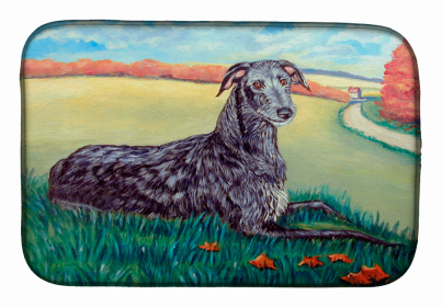 Dog Breed Art Dish Drying Mat (Color: Scottish Deerhound, size: 14 x 21)