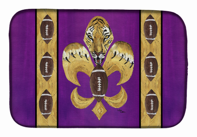 Fleur de lis Dish Drying Mat (Color: Fleur de lis/Tiger, size: 14 x 21)