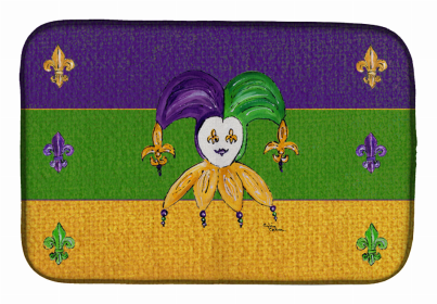 Mardi Gras Dish Drying Mat (Color: Mardi Gras Jester, size: 14 x 21)