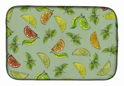 Fruit Art Dish Drying Mat (Color: Lemons, Limes and Oranges, size: 14 x 21)