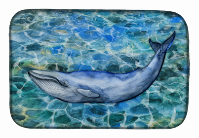 Sealife/Sailing Themed Dish Drying Mat (Color: Humpback Whale #2, size: 14 x 21)