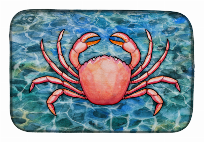 Sealife/Sailing Themed Dish Drying Mat (Color: Crab, size: 14 x 21)