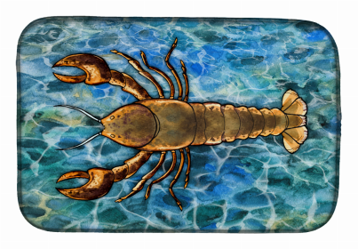 Sealife/Sailing Themed Dish Drying Mat (Color: Lobster, size: 14 x 21)