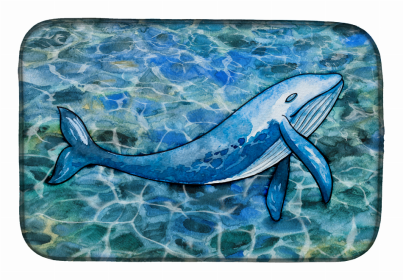 Sealife/Sailing Themed Dish Drying Mat (Color: Humpback Whale #3, size: 14 x 21)