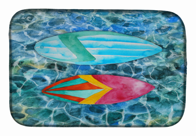 Sealife/Sailing Themed Dish Drying Mat (Color: Surf Boards on the Water, size: 14 x 21)