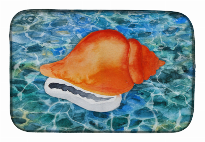 Sealife/Sailing Themed Dish Drying Mat (Color: Sea Shell, size: 14 x 21)