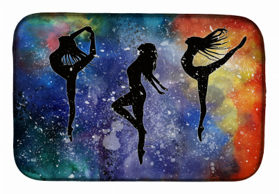 Dancers Dish Drying Mat (Color: Dancers, size: 14 x 21)