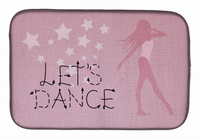 Dancers Dish Drying Mat (Color: Let's Dance Linen Pink, size: 14 x 21)