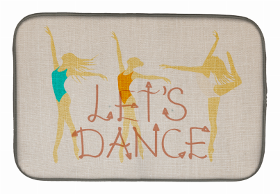 Dancers Dish Drying Mat (Color: Let's Dance Linen Light, size: 14 x 21)