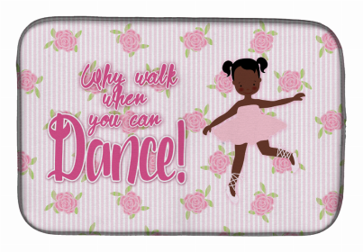 Dancers Dish Drying Mat (Color: Ballet African American Pigtails, size: 14 x 21)