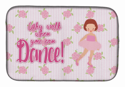 Dancers Dish Drying Mat (Color: Ballet Red Short Hair, size: 14 x 21)