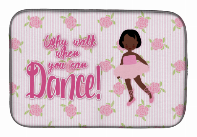 Dancers Dish Drying Mat (Color: Ballet African American Short Hair, size: 14 x 21)