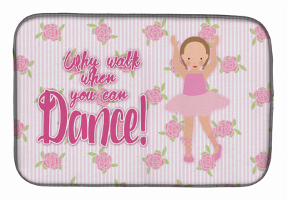 Dancers Dish Drying Mat (Color: Ballet Brown Short Hair, size: 14 x 21)