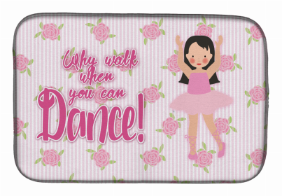 Dancers Dish Drying Mat (Color: Ballet Long Dark Hair, size: 14 x 21)