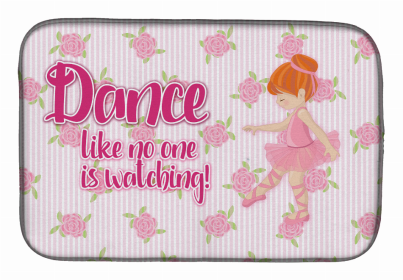 Dancers Dish Drying Mat (Color: Ballet Dance Red Hair, size: 14 x 21)