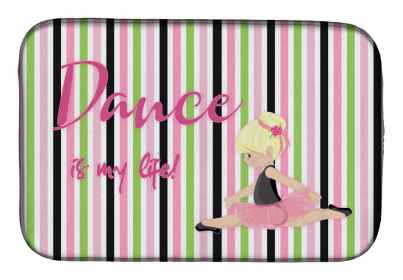 Dancers Dish Drying Mat (Color: Ballet Dance is my Life Blonde, size: 14 x 21)