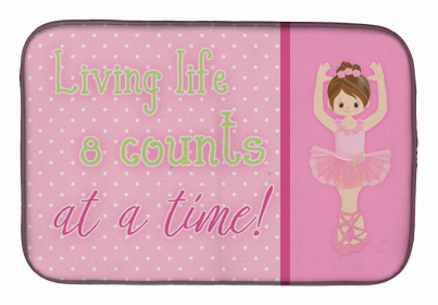 Dancers Dish Drying Mat (Color: Ballet in 8 Counts Brunette, size: 14 x 21)