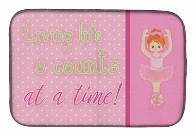 Dancers Dish Drying Mat (Color: Ballet in 8 Counts Red Hair, size: 14 x 21)