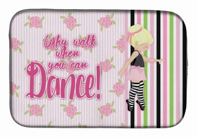 Dancers Dish Drying Mat (Color: Ballet Dance Stripes Blonde, size: 14 x 21)