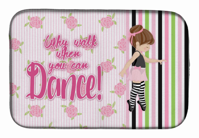 Dancers Dish Drying Mat (Color: Ballet Dance Stripes Brunette, size: 14 x 21)