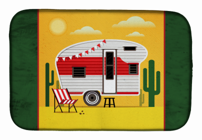 Greatest Adventure Dish Drying Mat (Color: Greatest Adventure Retro Camper Desert, size: 14 x 21)