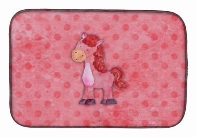 Animal Polkadot Watercolor Dish Drying Mat (Color: Polkadot Horse Watercolor, size: 14 x 21)