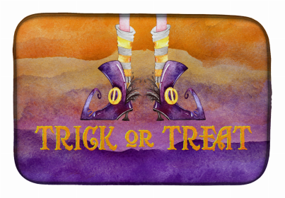 Halloween themed Dish Drying Mat (Color: Trick Witches, size: 14 x 21)