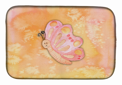 Animal Watercolor Dish Drying Mat (Color: Butterfly Watercolor, size: 14 x 21)