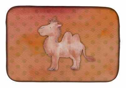 Animal Polkadot Watercolor Dish Drying Mat (Color: Polkadot Camel Watercolor, size: 14 x 21)