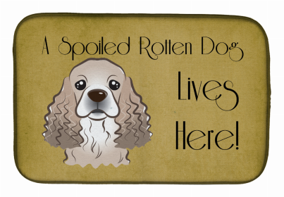 Spoiled Dog Lives Here Dish Drying Mat (Color: Cocker Spaniel, size: 14 x 21)