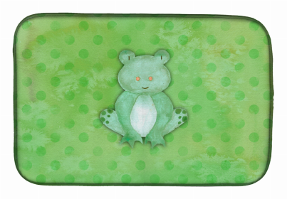 Animal Polkadot Watercolor Dish Drying Mat (Color: Polkadot Frog Watercolor, size: 14 x 21)