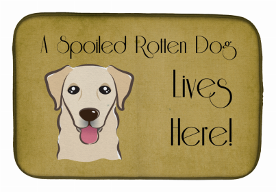 Spoiled Dog Lives Here Dish Drying Mat (Color: Golden Retriever - Shorthair, size: 14 x 21)