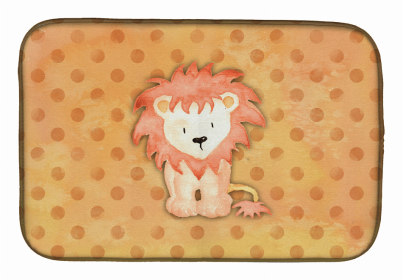 Animal Polkadot Watercolor Dish Drying Mat (Color: Polkadot Lion Watercolor, size: 14 x 21)