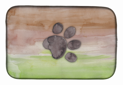 Animal Watercolor Dish Drying Mat (Color: Dog Paw Watercolor, size: 14 x 21)